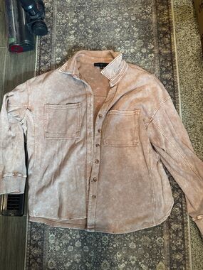 Jane and Delancey Washed Blush Button-Down Shirt